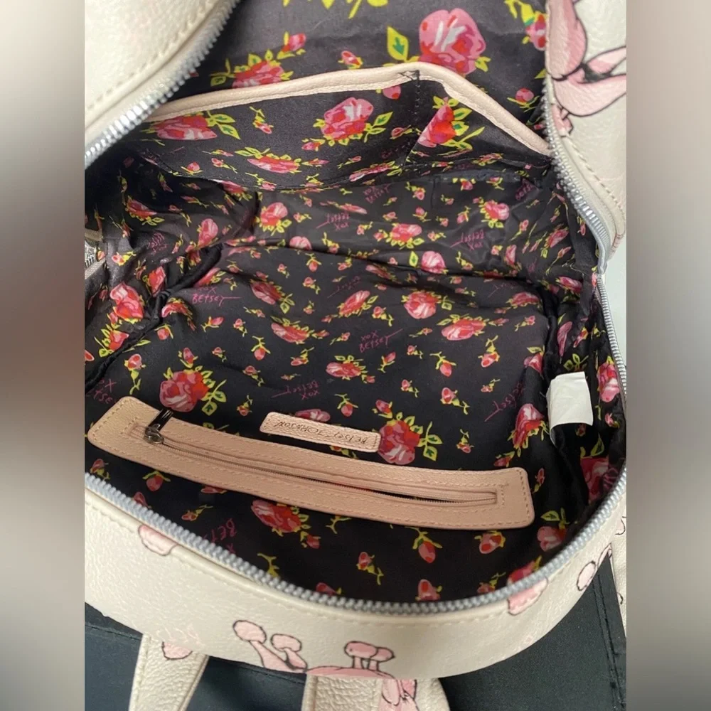 Betsey Johnson Pink and Gray Poodle Backpack - Picture 5 of 6